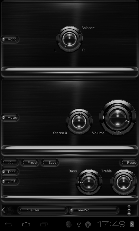 Poweramp skin Black Glow Screen 3