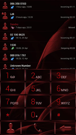 Dialer MetalGate Red Theme