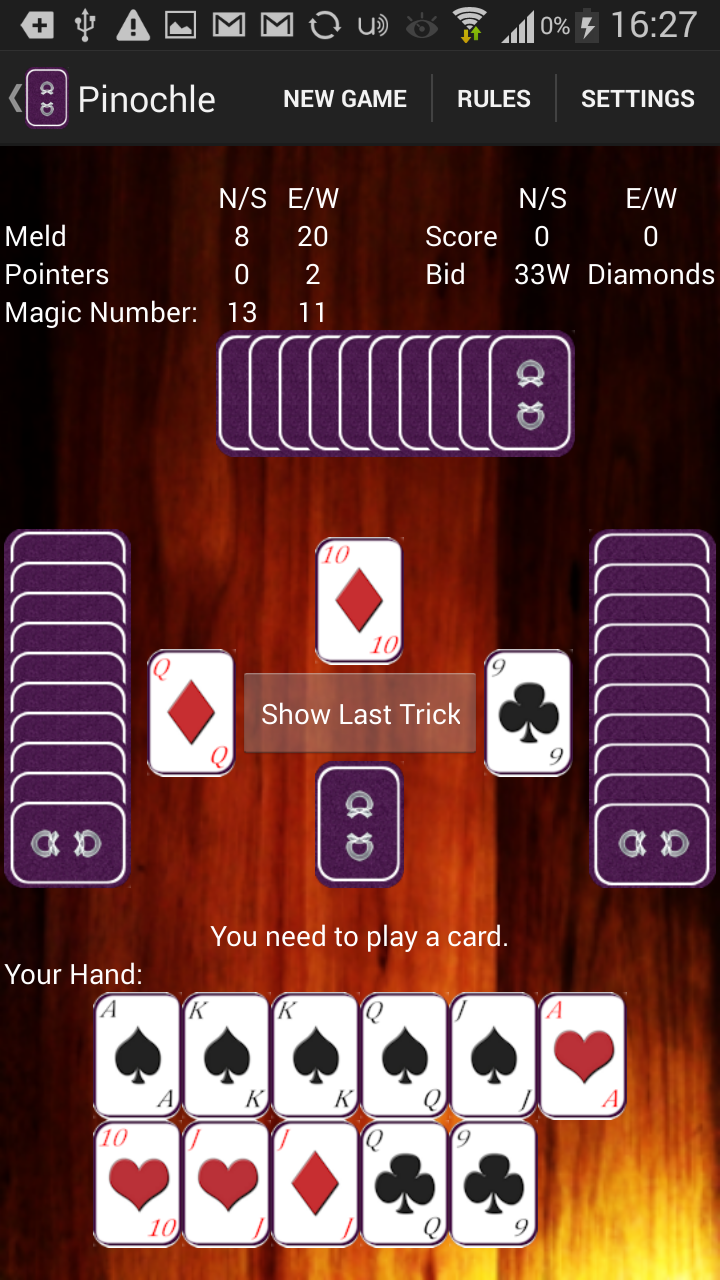 Pinochle Screen 2