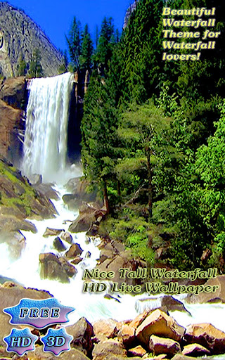 3D Nice Tall Waterfall Free