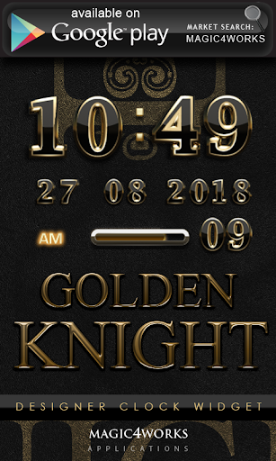 【免費生活App】Golden Knight Clock Widget-APP點子