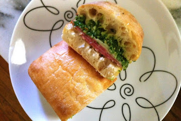 Kale Pesto (on a German salami sandwich)