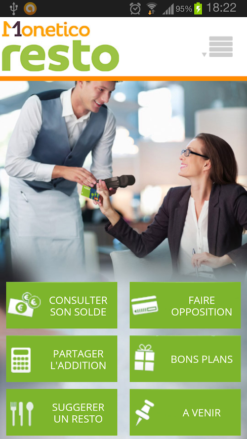Android application Monetico Resto screenshort