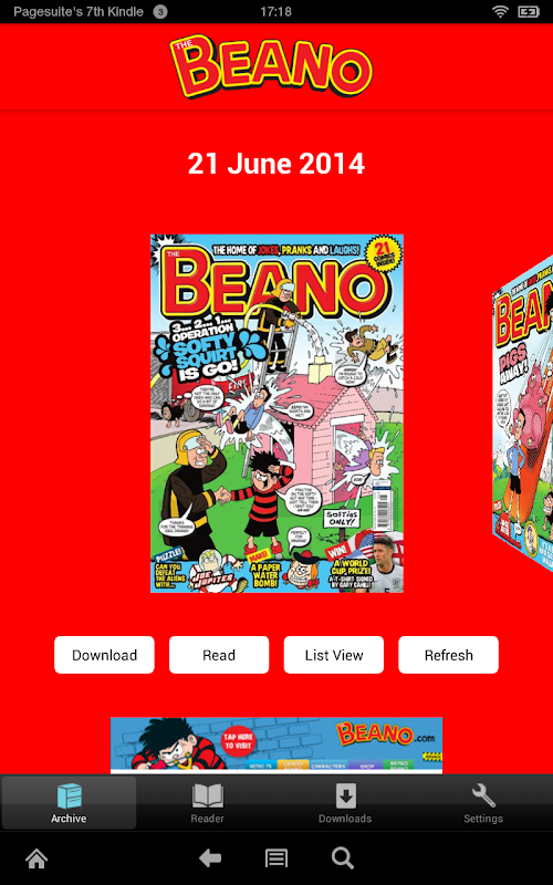 Android application The Beano screenshort