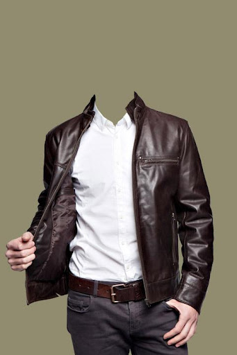 Leather Coat of Man Photo Suit