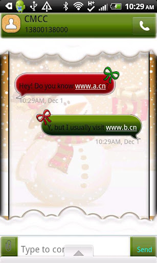 GO SMS THEME SnowmanTime