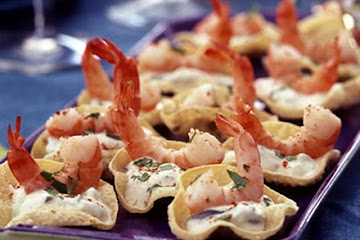 Spicy prawn poppadoms