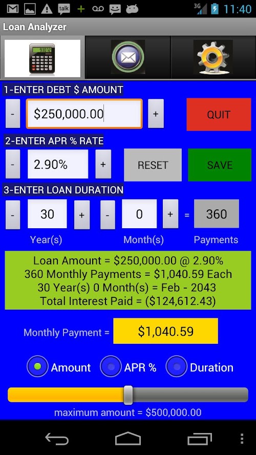 Android application Loan Analyzer screenshort