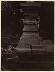 Candi Papoh/Kotes, platform miniature temple with kalamukha ornaments, rear view. Gandusari, Blitar district, East Java province, 13th-14th century