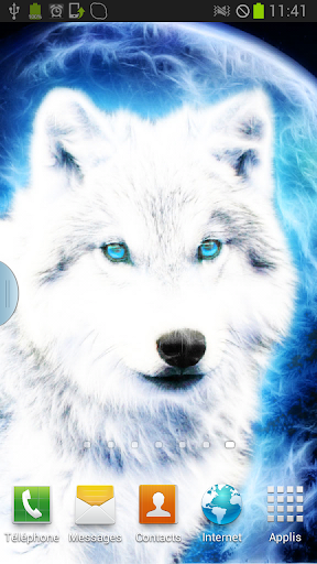 White Wolf with Snowflakes LWP
