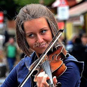 The Gorgeous Violinist by Francis Xavier Camilleri - People Musicians & Entertainers