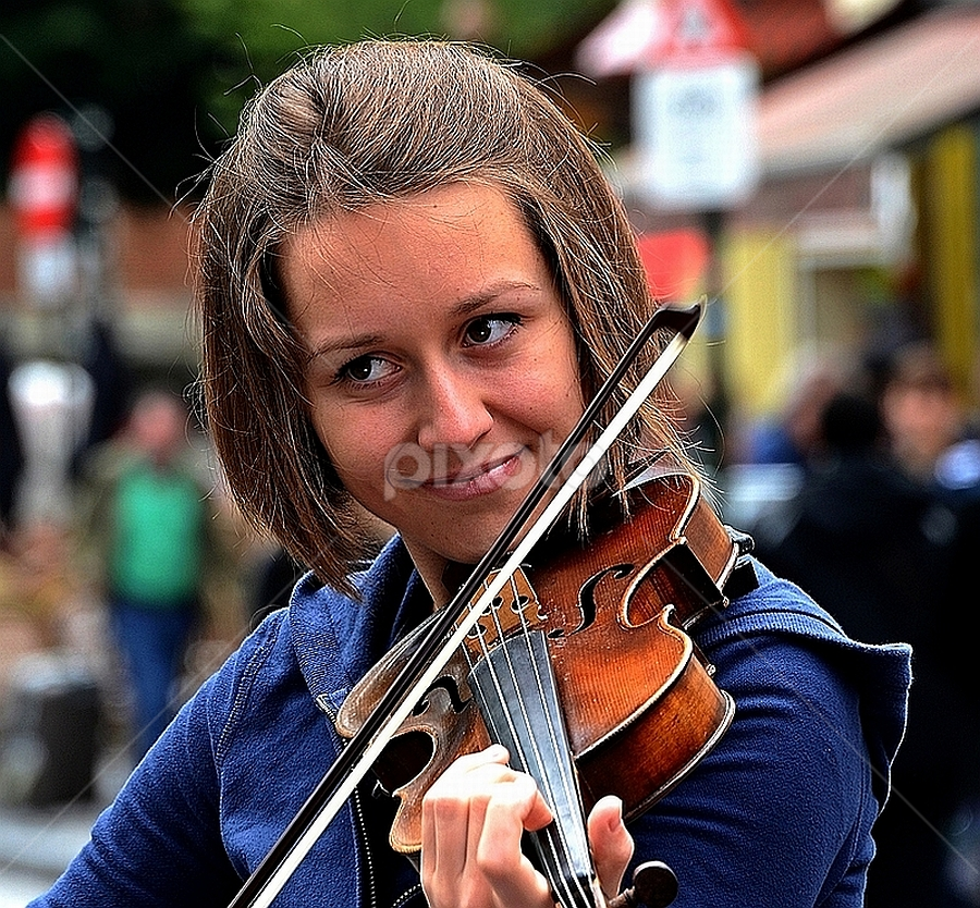 The Gorgeous Violinist by Francis Xavier Camilleri - People Musicians & Entertainers