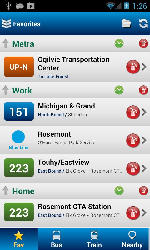Android application RideChicago Pro-CTA,PACE,METRA screenshort