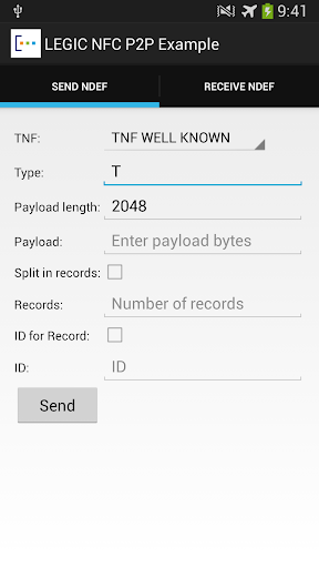 LEGIC NFC P2P Example