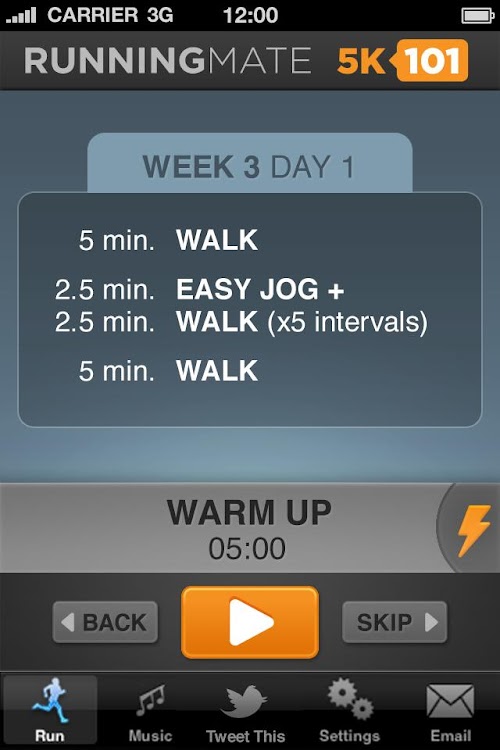 Android application 5K101 Running Mate Couch to 5K screenshort