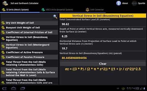 Soil & Earthwork Calc. Tablet Screenshots 3