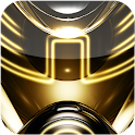 3D glow gold GO theme logo