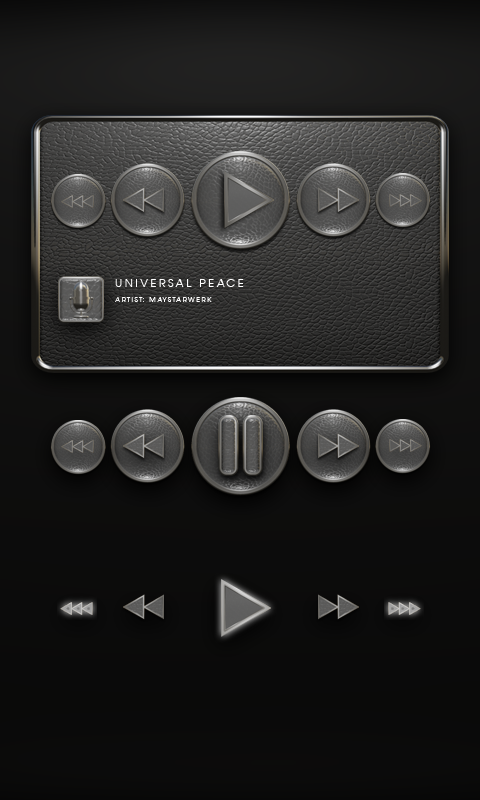 Poweramp Widget Grey Leather Screen 2
