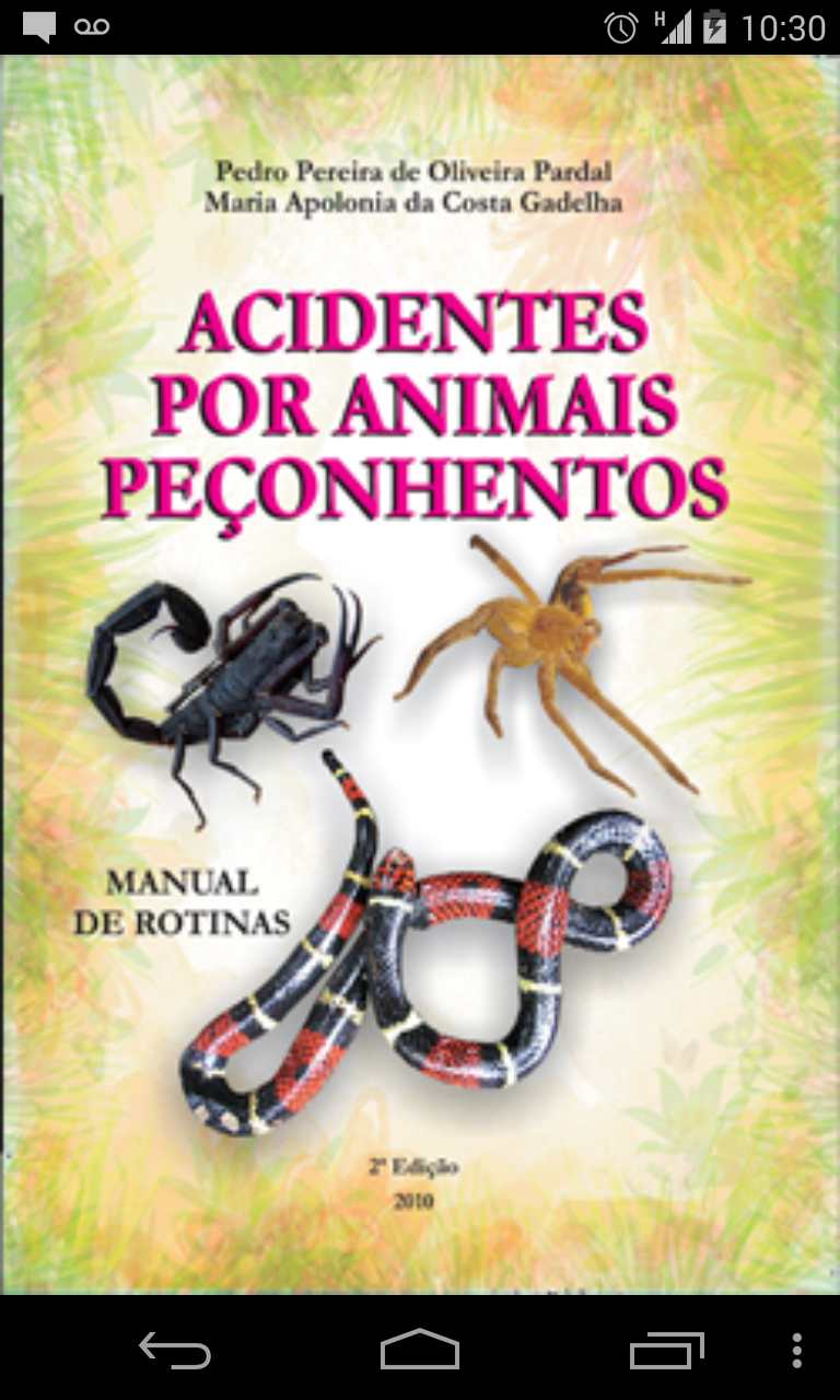 Android application Acidentes: animais peçonhentos screenshort