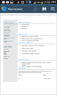 Lebenslauf / Resume -German Screen 2