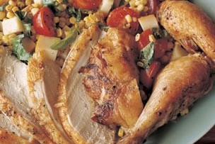 Grilled Chicken with Corn &amp;amp; Mozzarella Salad (Hickory Smoked Sea Salt)