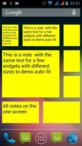 Notes widget auto-fit text