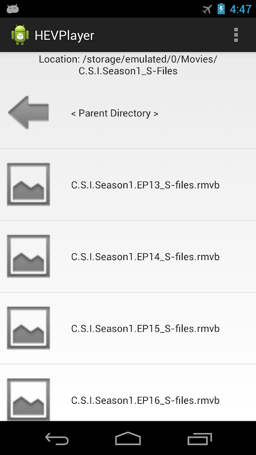 Android application HEVPlayer screenshort