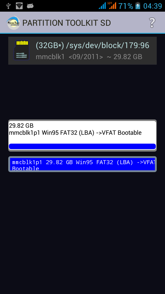 ROEHSOFT PARTITION TOOL SD-USB Screen 2