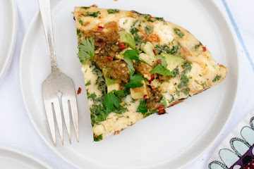 Caramelized Sweet Potato, Red Pepper and Feta Frittata