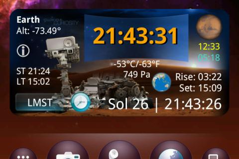 Curiosity Widget Screen 1