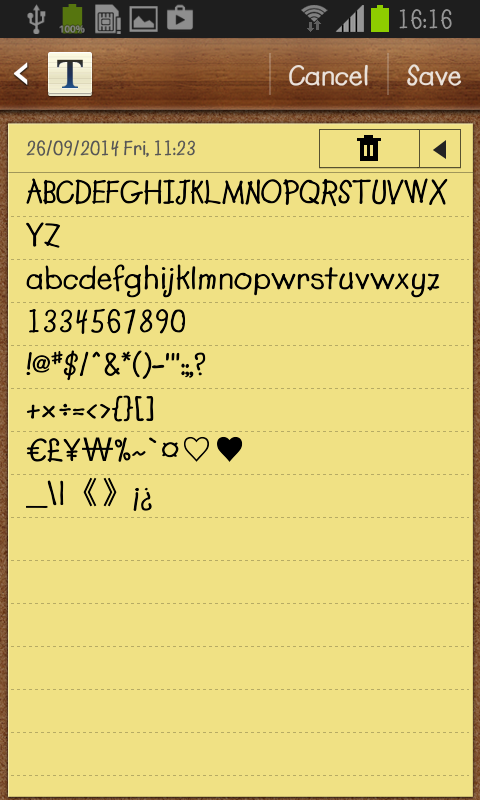 Lemonade FlipFont Screen 3
