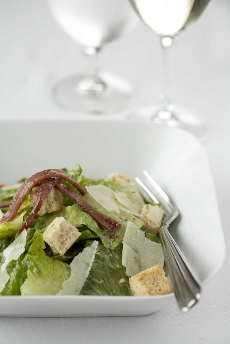 A Caesar salad at Celebrity's Bistro on Five.
