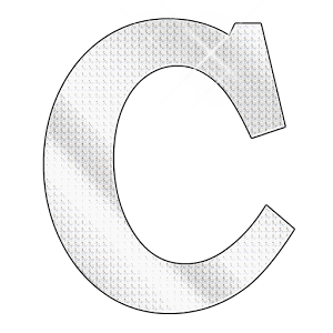 Diamond letter C sticker