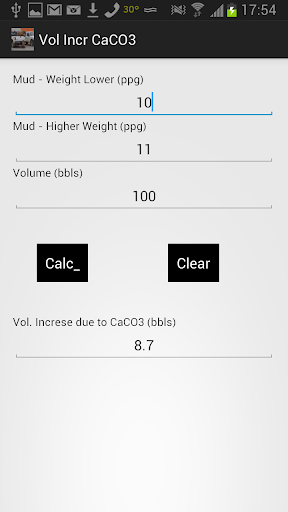 Volume Increase due to CaCO3