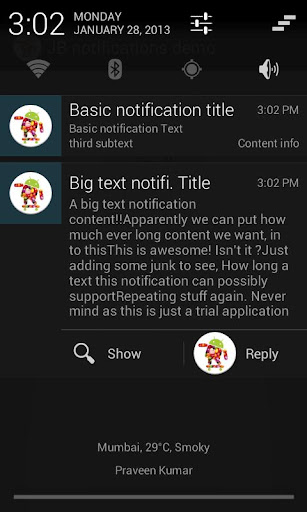 【免費程式庫與試用程式App】Jelly bean notifications Demo-APP點子