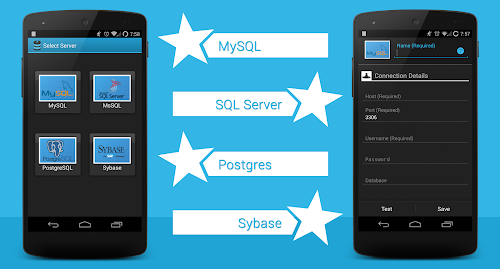 Android application Connect2SQL: A SQL Client screenshort