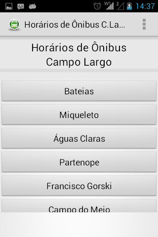 Horários de Ônibus Campo Largo