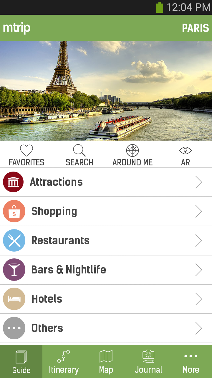 Paris Travel Guide – mTrip Screen 1