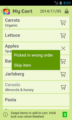 Markit Grocery Shopping List