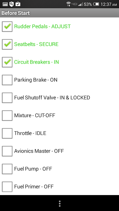 Android application Diamond DA-20 Checklist screenshort