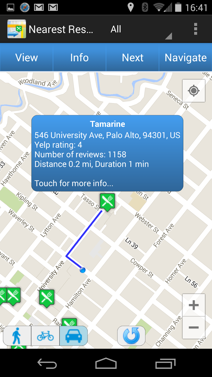 Nearest Restaurants Screen 2