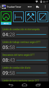 Captura de pantalla de la aplicacion Android TruckerTimer