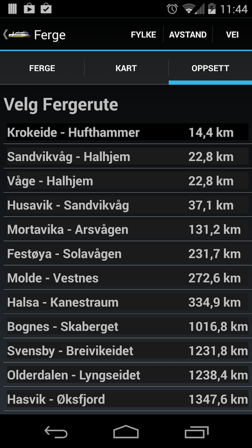 Fergetider Norge Screen 3