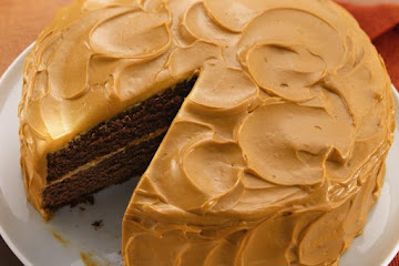 Mexican Chocolate Cake with Caramel Cream Frosting