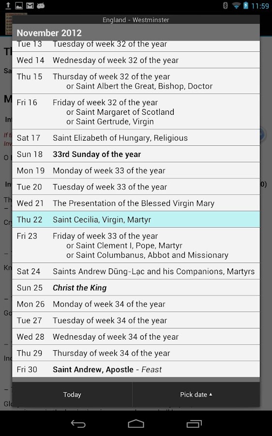 Catholic Calendar Universalis Android Apps on Google Play