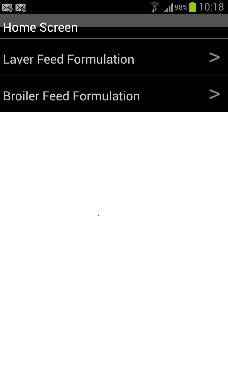 Poultry Feed Formulation Screen 2