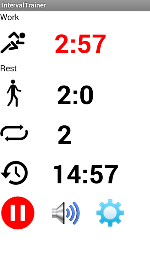 Android application RS IntervalTrainer screenshort