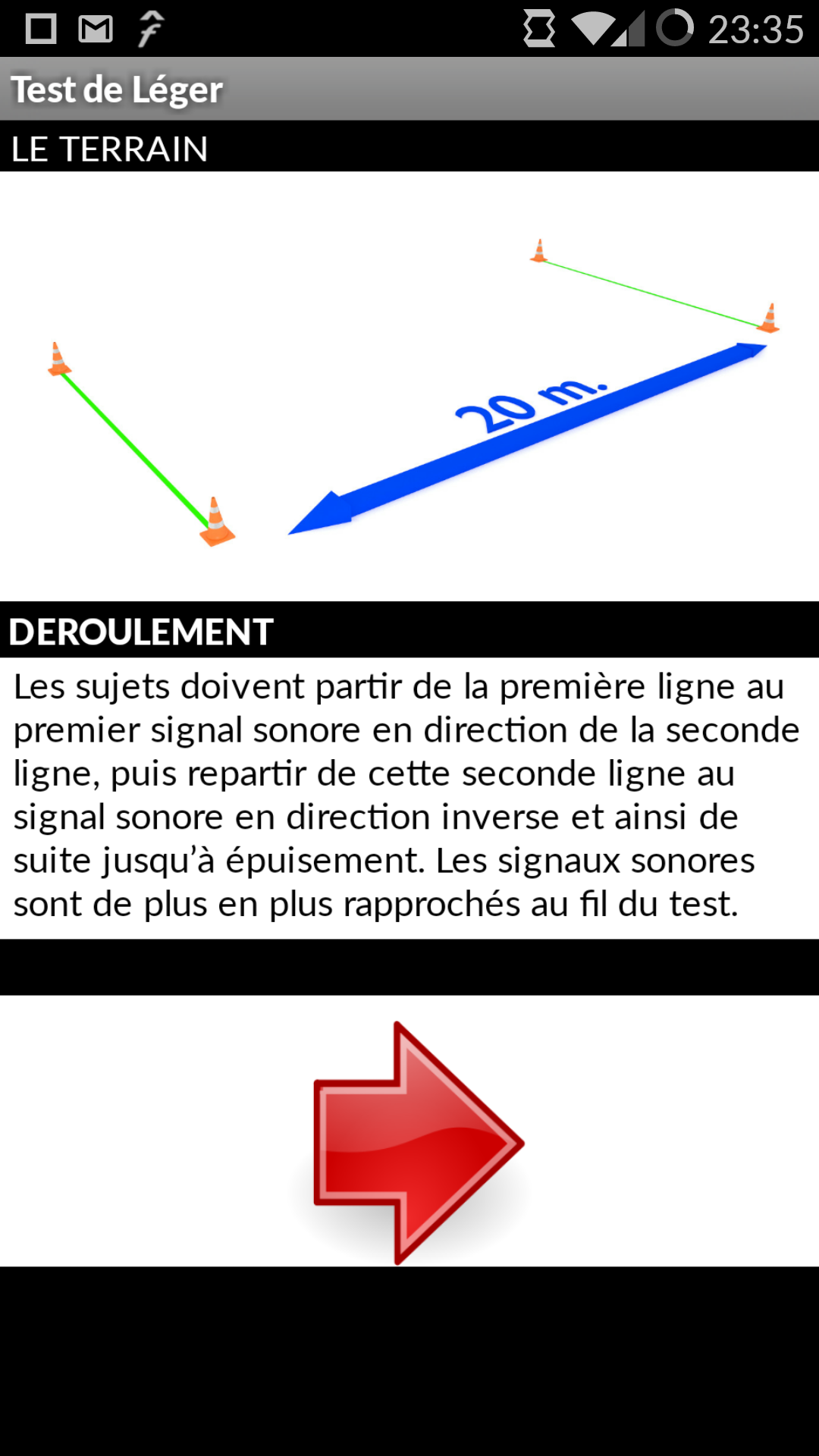 Android application Test de Léger screenshort