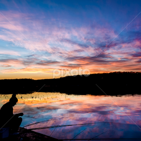 Winter fishing in January by Eduard Gutescu - Landscapes Sunsets & Sunrises