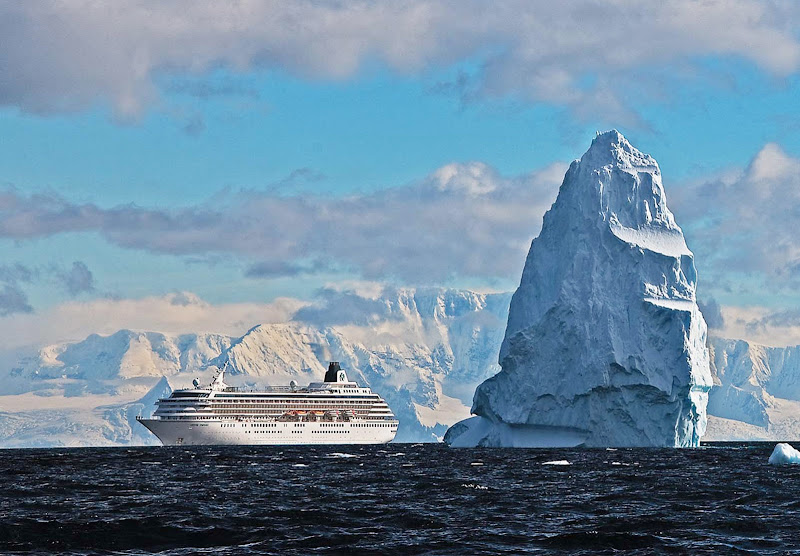Crystal Symphony takes you past sweeping icebergs in Antarctica.